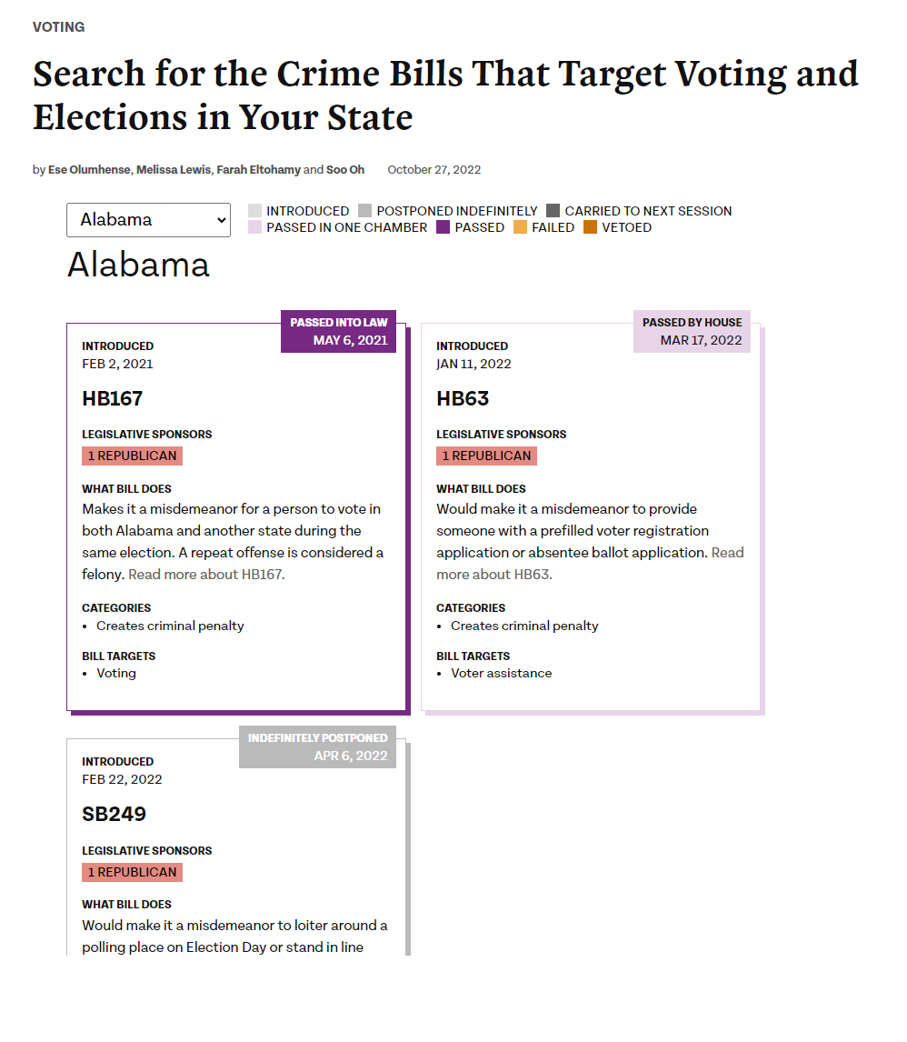 search-for-the-crime-bills-that-target-voting-and-elections-in-your